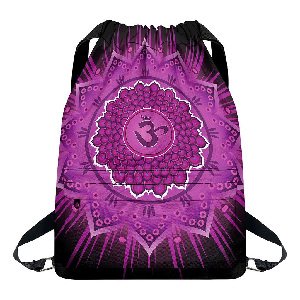 Sahasrara Chakra Mandala Print Drawstring Backpack