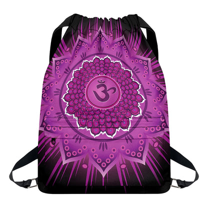 Sahasrara Chakra Mandala Print Drawstring Backpack