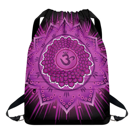 Sahasrara Chakra Mandala Print Drawstring Backpack