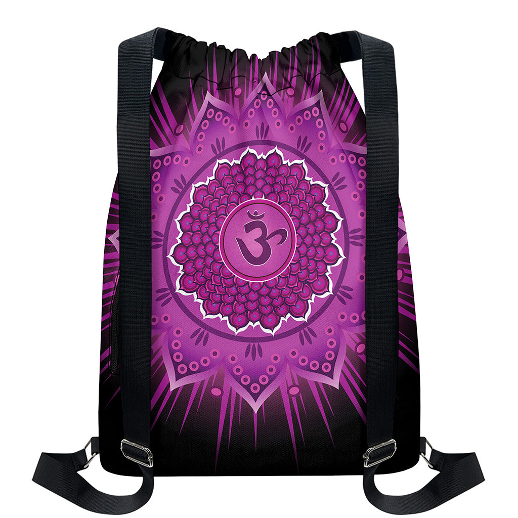 Sahasrara Chakra Mandala Print Drawstring Backpack
