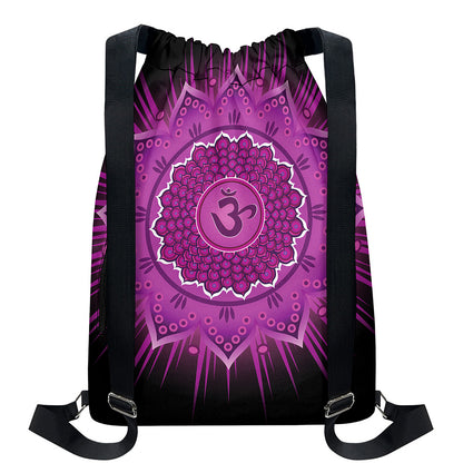 Sahasrara Chakra Mandala Print Drawstring Backpack
