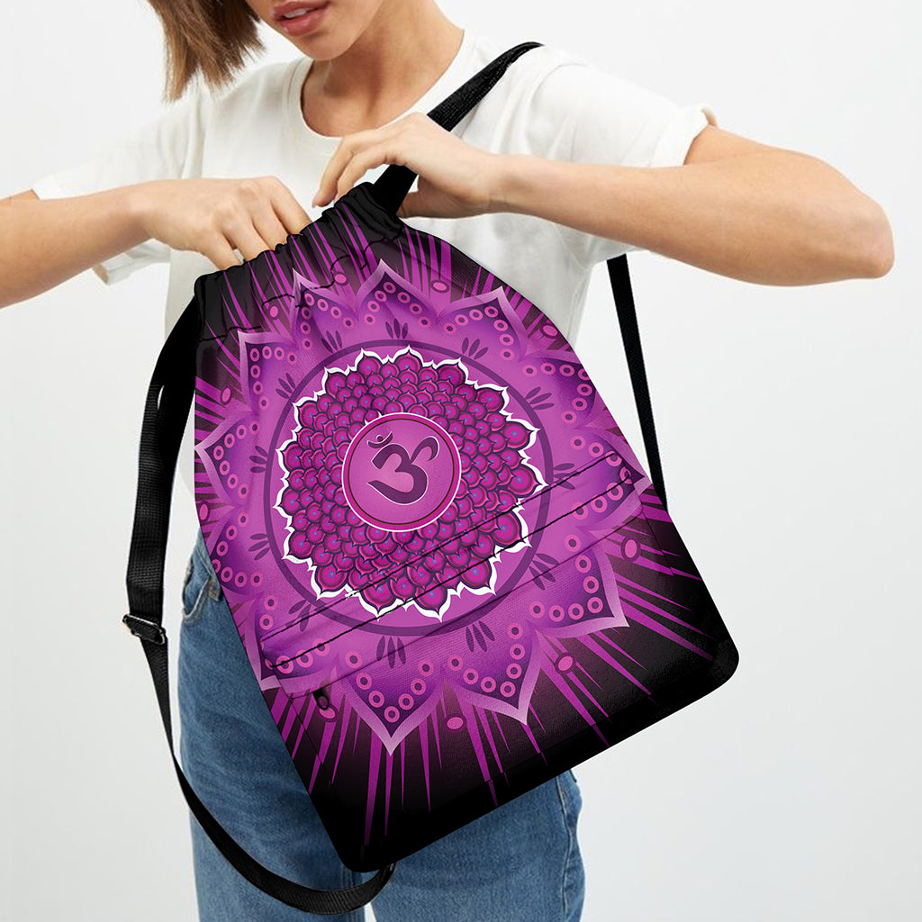 Sahasrara Chakra Mandala Print Drawstring Backpack