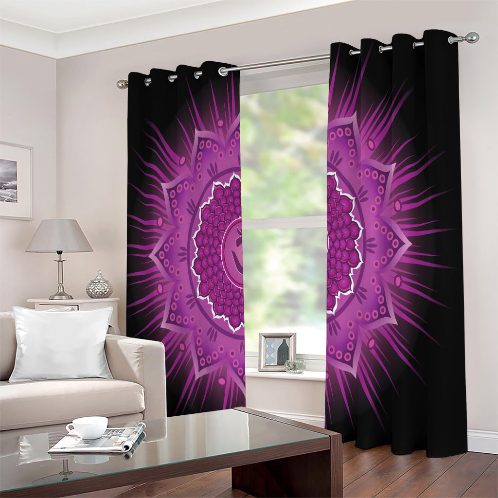 Sahasrara Chakra Mandala Print Extra Wide Grommet Curtains