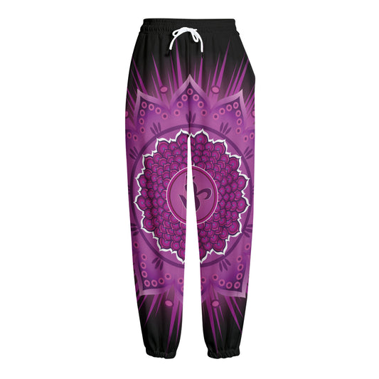 Sahasrara Chakra Mandala Print Fleece Lined Knit Pants