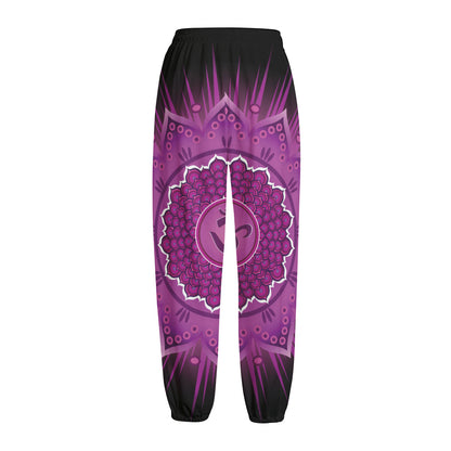 Sahasrara Chakra Mandala Print Fleece Lined Knit Pants