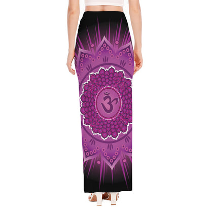 Sahasrara Chakra Mandala Print High Slit Maxi Skirt