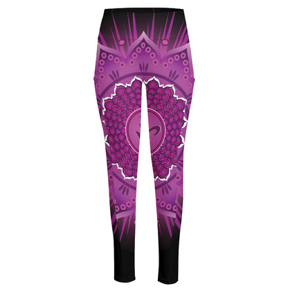 Sahasrara Chakra Mandala Print High-Waisted Pocket Leggings