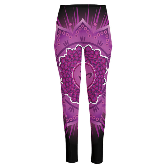 Sahasrara Chakra Mandala Print High-Waisted Pocket Leggings