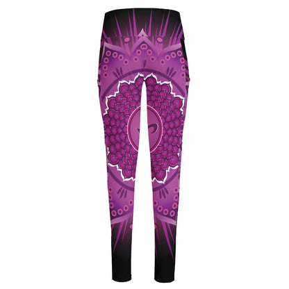Sahasrara Chakra Mandala Print High-Waisted Pocket Leggings