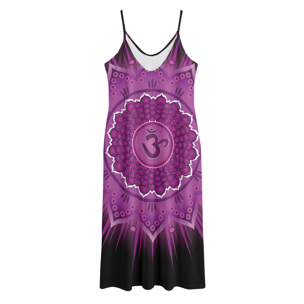 Sahasrara Chakra Mandala Print Jersey Midi Cami Dress