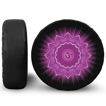 Sahasrara Chakra Mandala Print Leather Spare Tire Cover