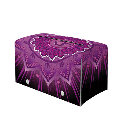 Sahasrara Chakra Mandala Print Leather Tissue Box Cover