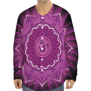 Sahasrara Chakra Mandala Print Long Sleeve Baseball Jersey