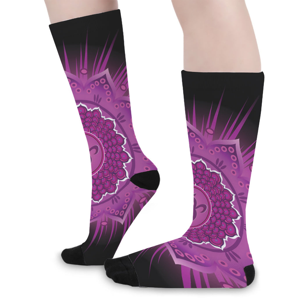 Sahasrara Chakra Mandala Print Long Socks