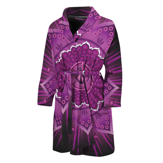Sahasrara Chakra Mandala Print Men's Bathrobe