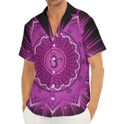 Sahasrara Chakra Mandala Print Men's Deep V-Neck Shirt