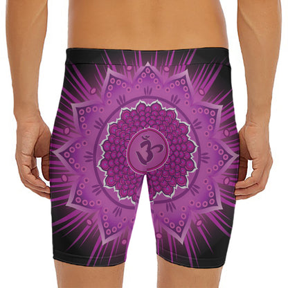 Sahasrara Chakra Mandala Print Men's Long Boxer Briefs