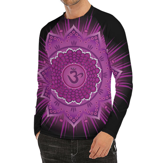Sahasrara Chakra Mandala Print Men's Long Sleeve Rash Guard