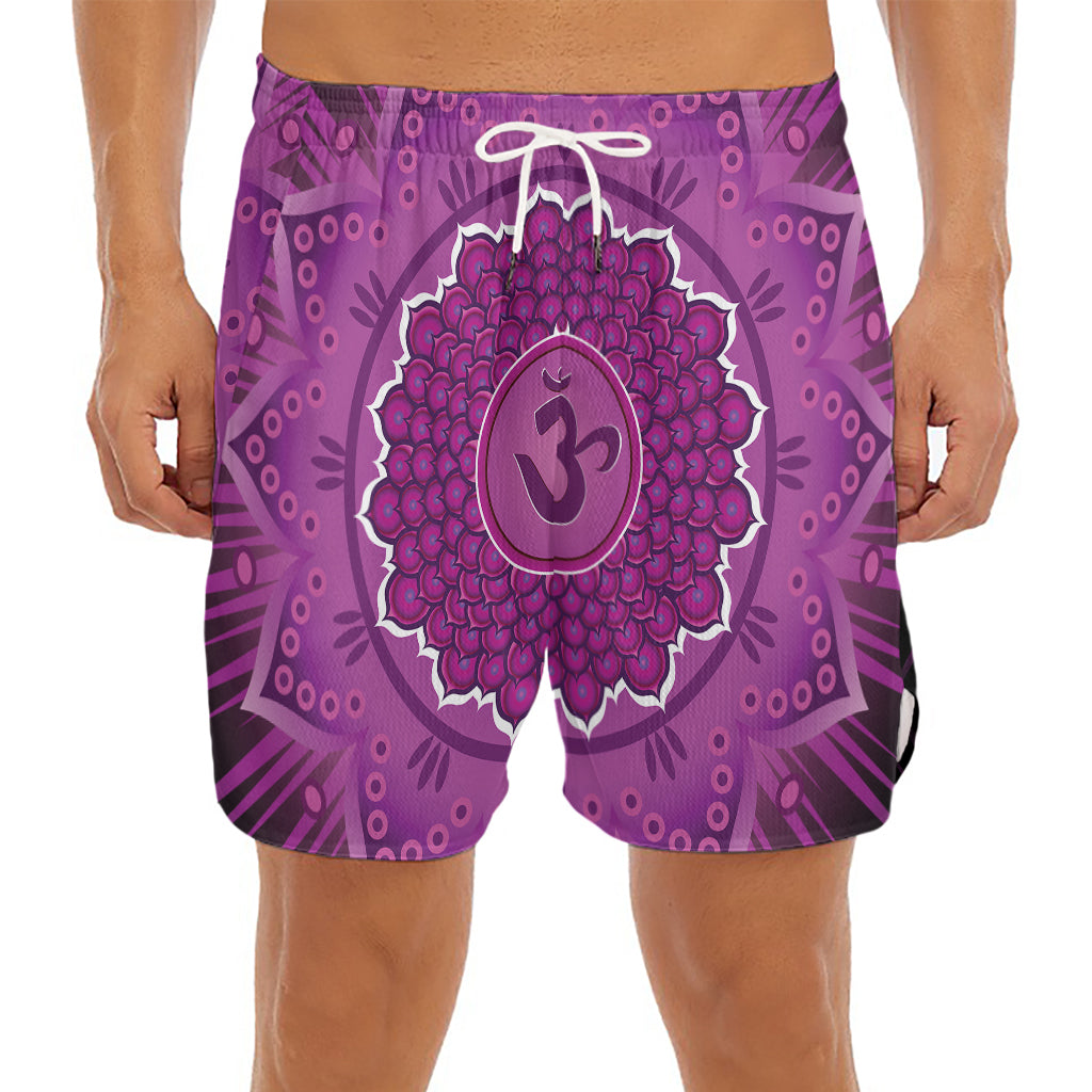 Sahasrara Chakra Mandala Print Men's Split Running Shorts