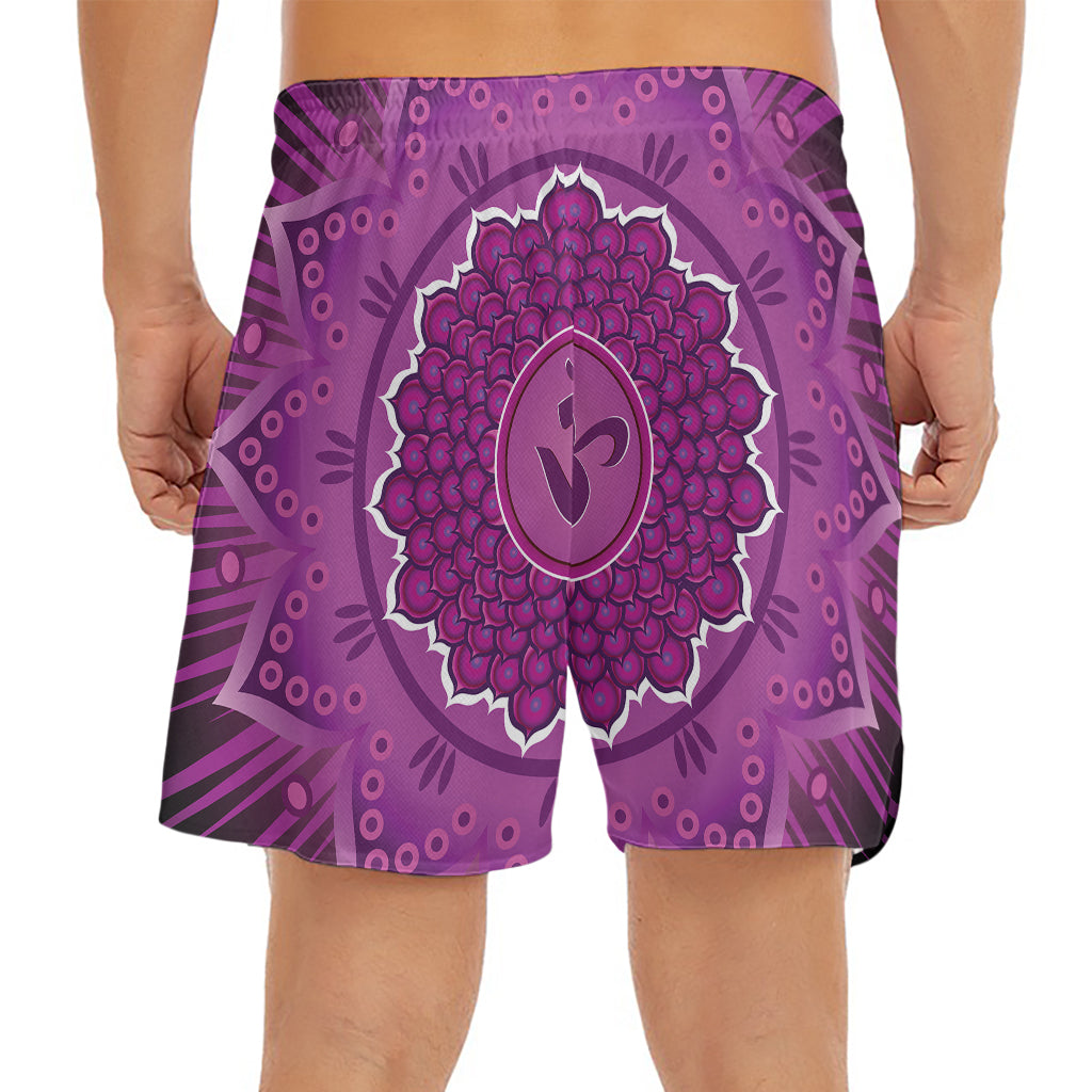 Sahasrara Chakra Mandala Print Men's Split Running Shorts