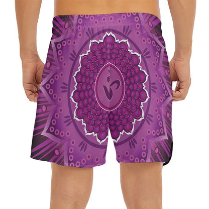 Sahasrara Chakra Mandala Print Men's Split Running Shorts