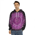 Sahasrara Chakra Mandala Print Men's Velvet Pullover Hoodie