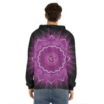 Sahasrara Chakra Mandala Print Men's Velvet Pullover Hoodie