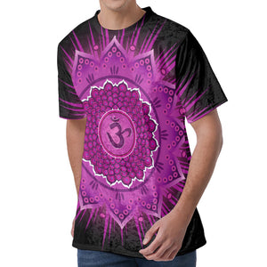 Sahasrara Chakra Mandala Print Men's Velvet T-Shirt