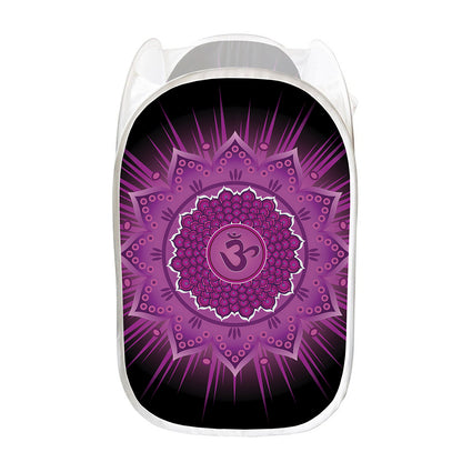 Sahasrara Chakra Mandala Print Mesh Laundry Hamper