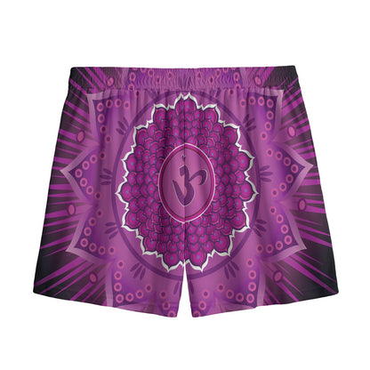 Sahasrara Chakra Mandala Print Mesh Shorts
