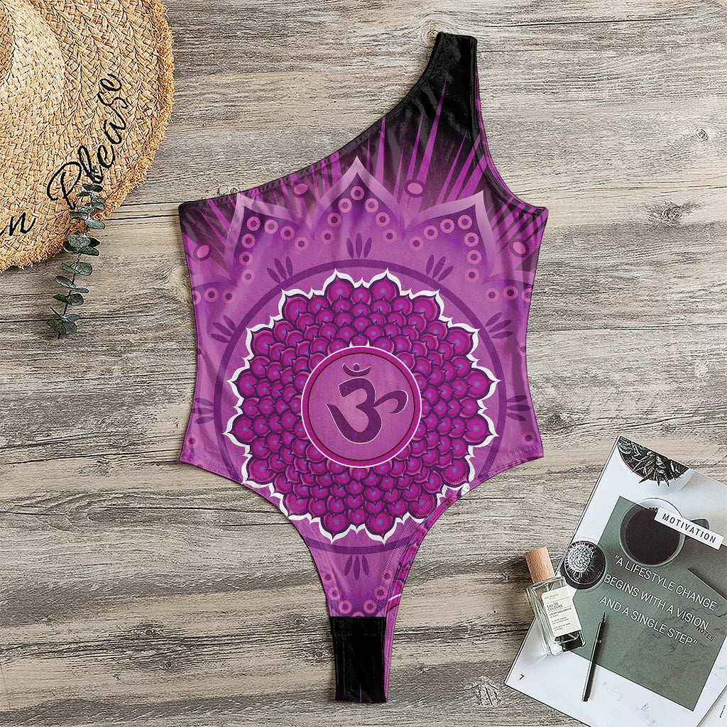 Sahasrara Chakra Mandala Print One Shoulder Bodysuit