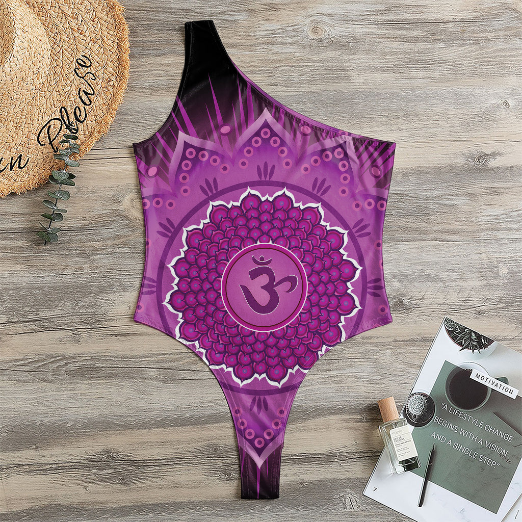 Sahasrara Chakra Mandala Print One Shoulder Bodysuit