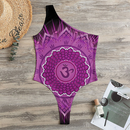 Sahasrara Chakra Mandala Print One Shoulder Bodysuit