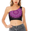 Sahasrara Chakra Mandala Print One Shoulder Crop Top