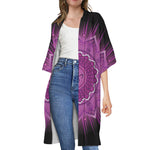 Sahasrara Chakra Mandala Print Open Front Beach Cover Up