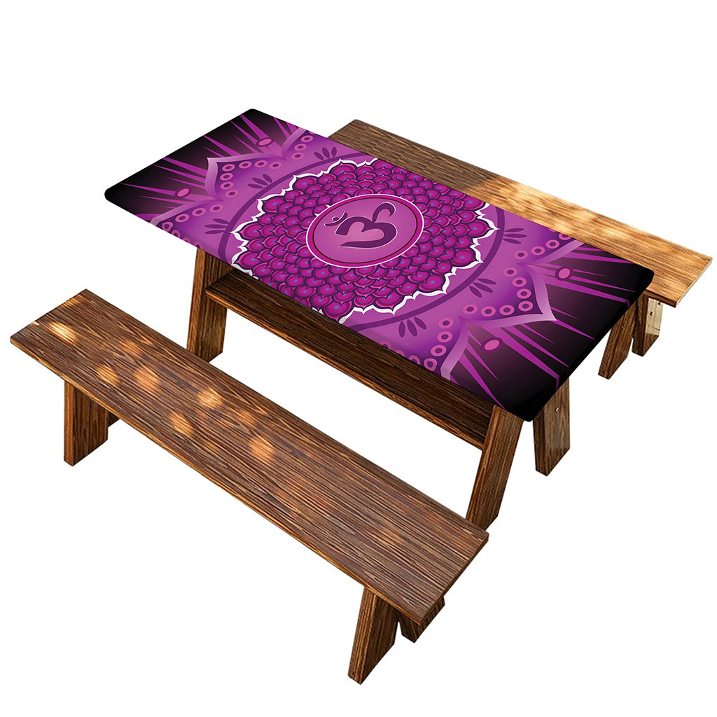 Sahasrara Chakra Mandala Print Picnic Table Cover