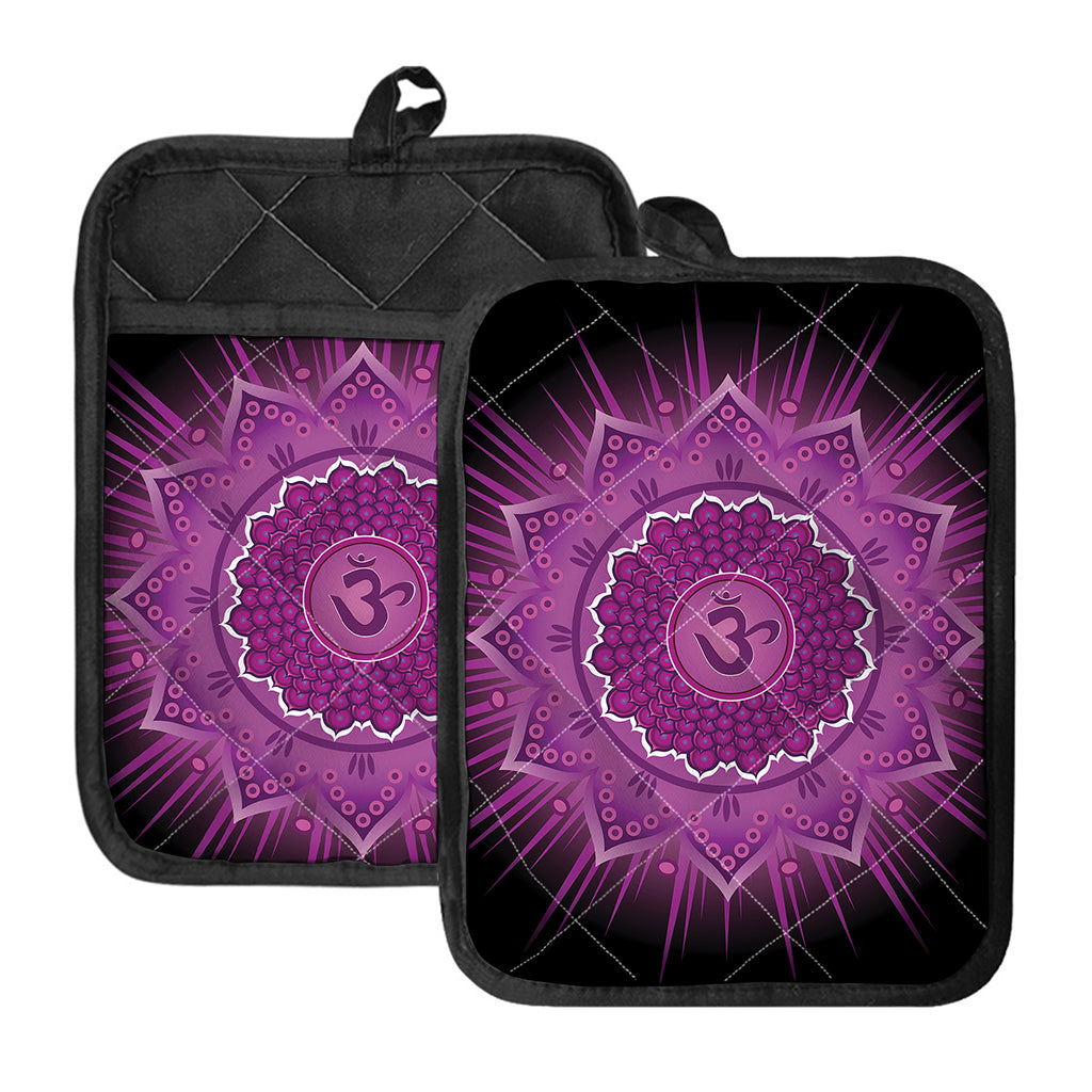 Sahasrara Chakra Mandala Print Pot Holders With Pocket
