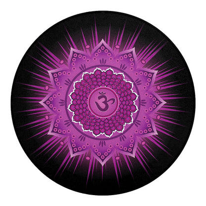 Sahasrara Chakra Mandala Print Round Blanket