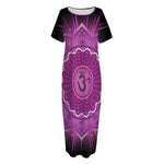 Sahasrara Chakra Mandala Print Short Sleeve Long Nightdress