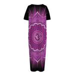 Sahasrara Chakra Mandala Print Short Sleeve Long Nightdress