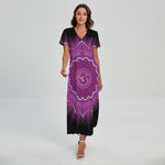 Sahasrara Chakra Mandala Print Short Sleeve Maxi Dress