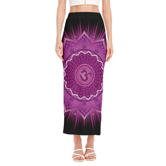 Sahasrara Chakra Mandala Print Side Slit Maxi Skirt