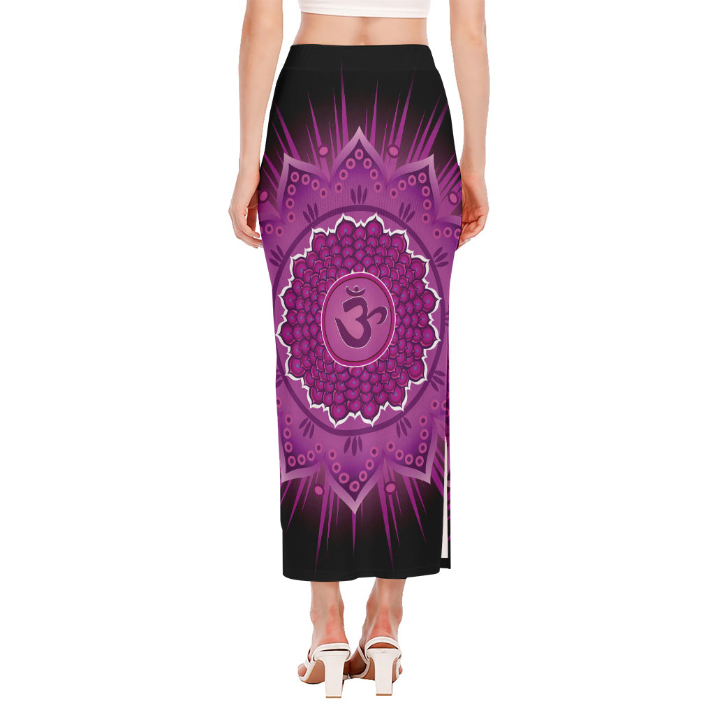 Sahasrara Chakra Mandala Print Side Slit Maxi Skirt