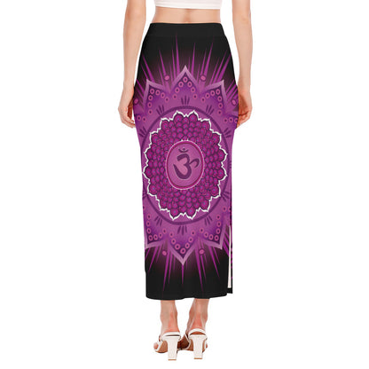 Sahasrara Chakra Mandala Print Side Slit Maxi Skirt