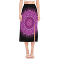 Sahasrara Chakra Mandala Print Side Slit Midi Skirt