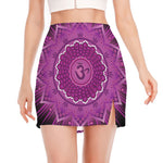 Sahasrara Chakra Mandala Print Side Slit Mini Skirt
