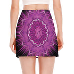 Sahasrara Chakra Mandala Print Side Slit Mini Skirt