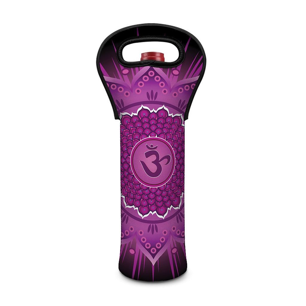 Sahasrara Chakra Mandala Print Single Neoprene Wine Tote