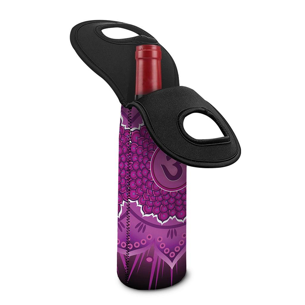 Sahasrara Chakra Mandala Print Single Neoprene Wine Tote