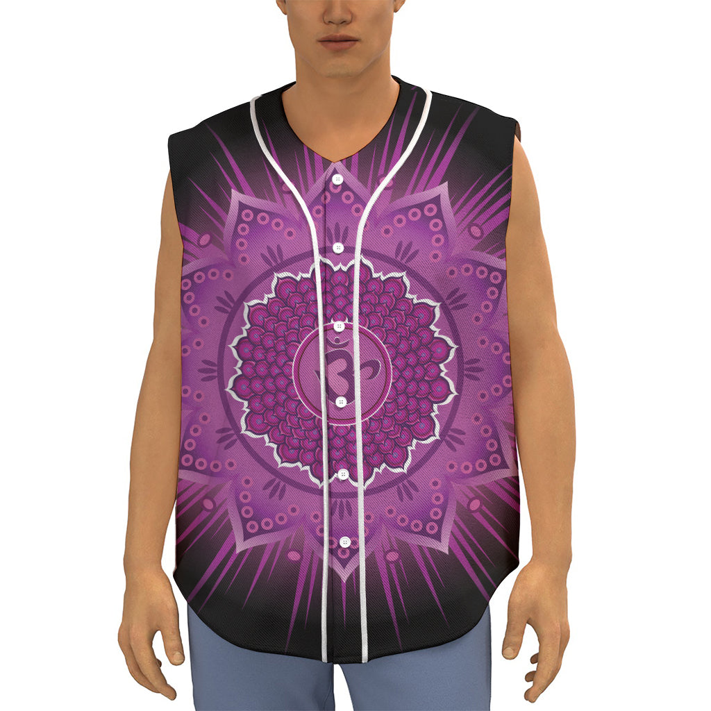 Sahasrara Chakra Mandala Print Sleeveless Baseball Jersey